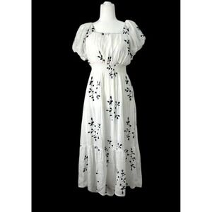 NWT‎ Kindred Antropology Women's White Embroidery Long Dress Size-2X